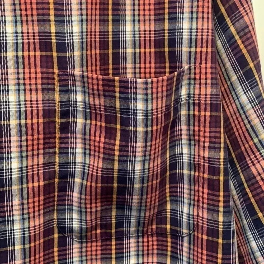 Roundtree & Yorke Plaid Button-Down Shirt 3XLT
